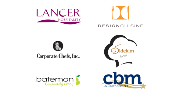 Lancer Hospitality, Design Cuisine, Corporate Chefs, Sidekim Food, Bateman Senior Living and CBM logos