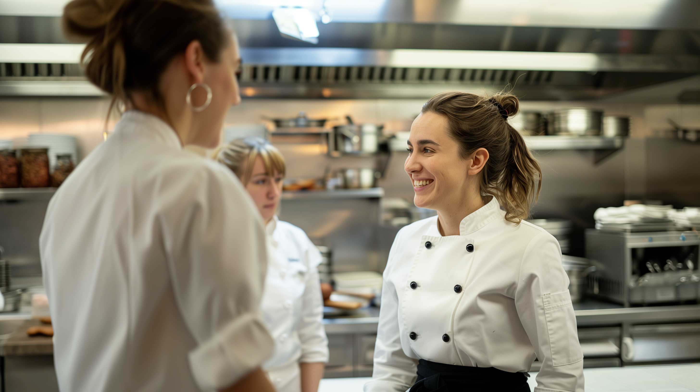 Female chefs in restaurant kitchen