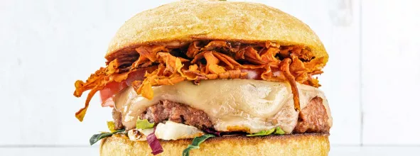 Carrot Bacon on burger