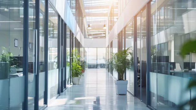Hallway of office building