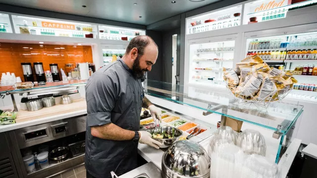 Chef preparing salad