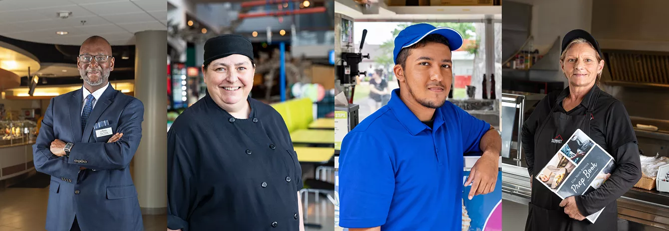 Collage of employees smiling at camera