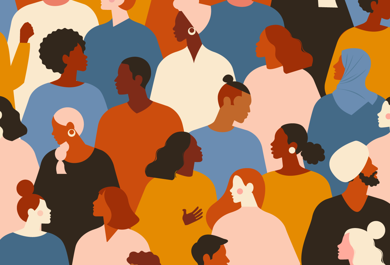 Illustrations of a diverse group of people