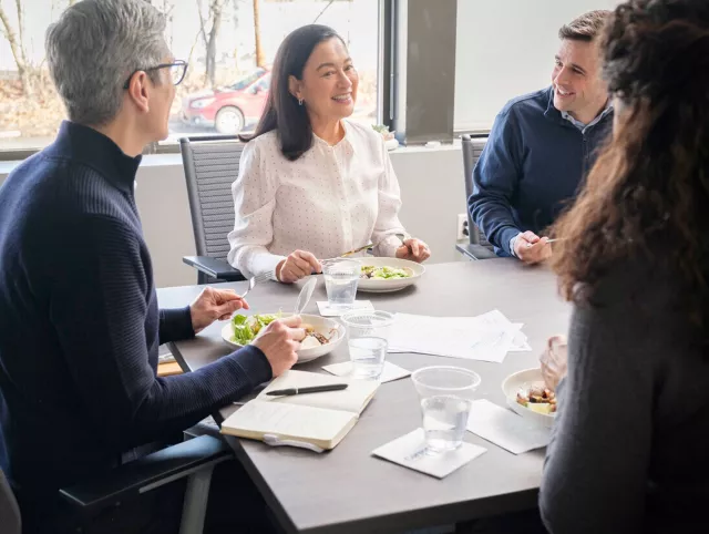 Office employees having a meeting